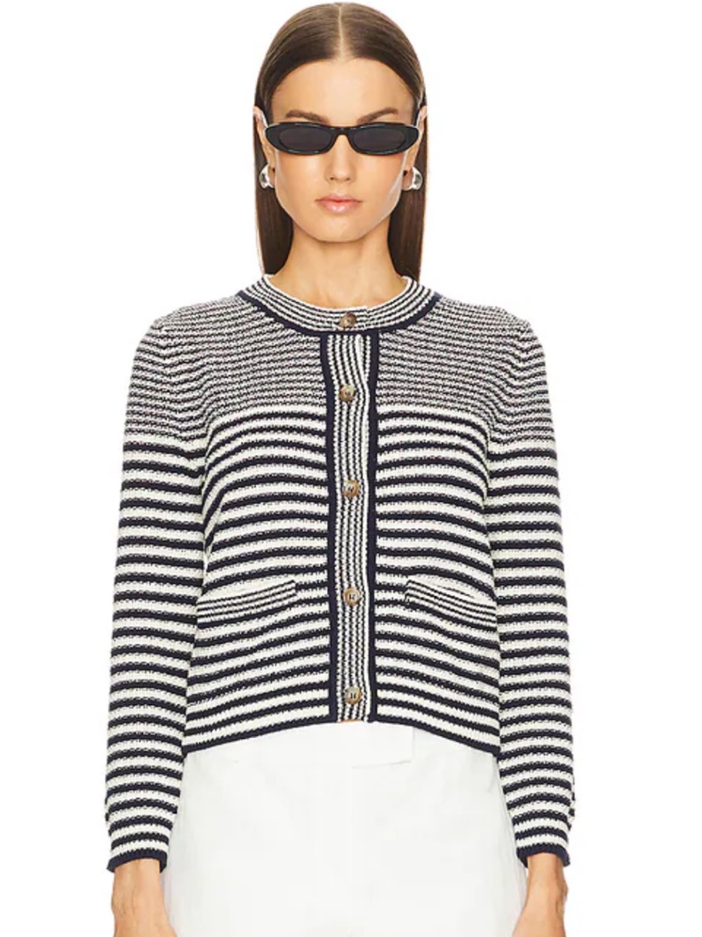 FRAME Compact Stripe Cardigan